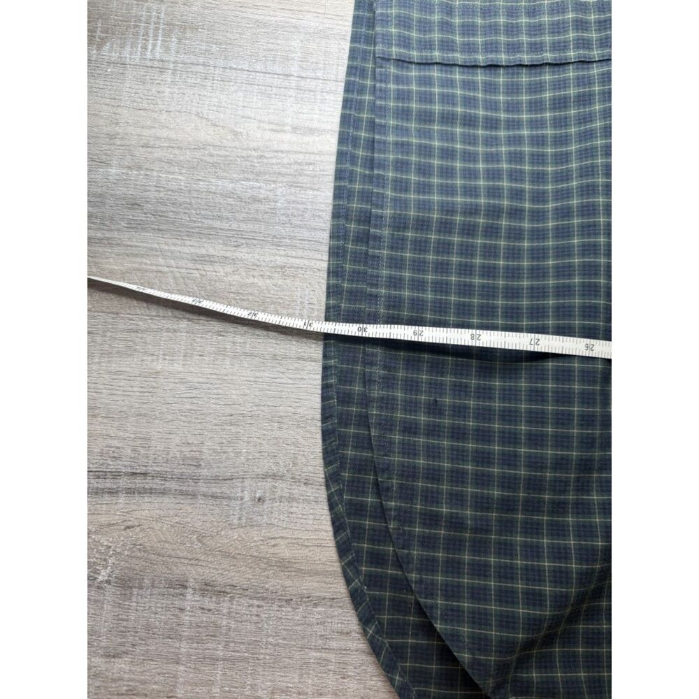 Y2K Nautica Men's Green and Navy Plaid Long Sleeve Button Down Size XL - Picture 13 of 15